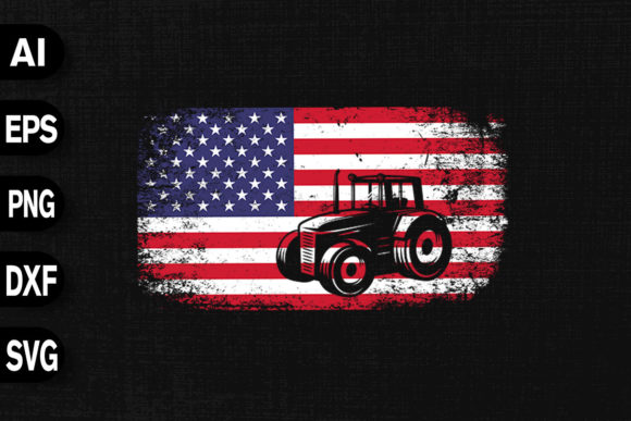Farmer Tractor USA Flag Review for Real Embroidery Work