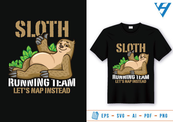 Funny Sloth Running Team T-shirt Design Review